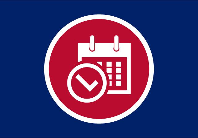 Red and blue calendar icon 